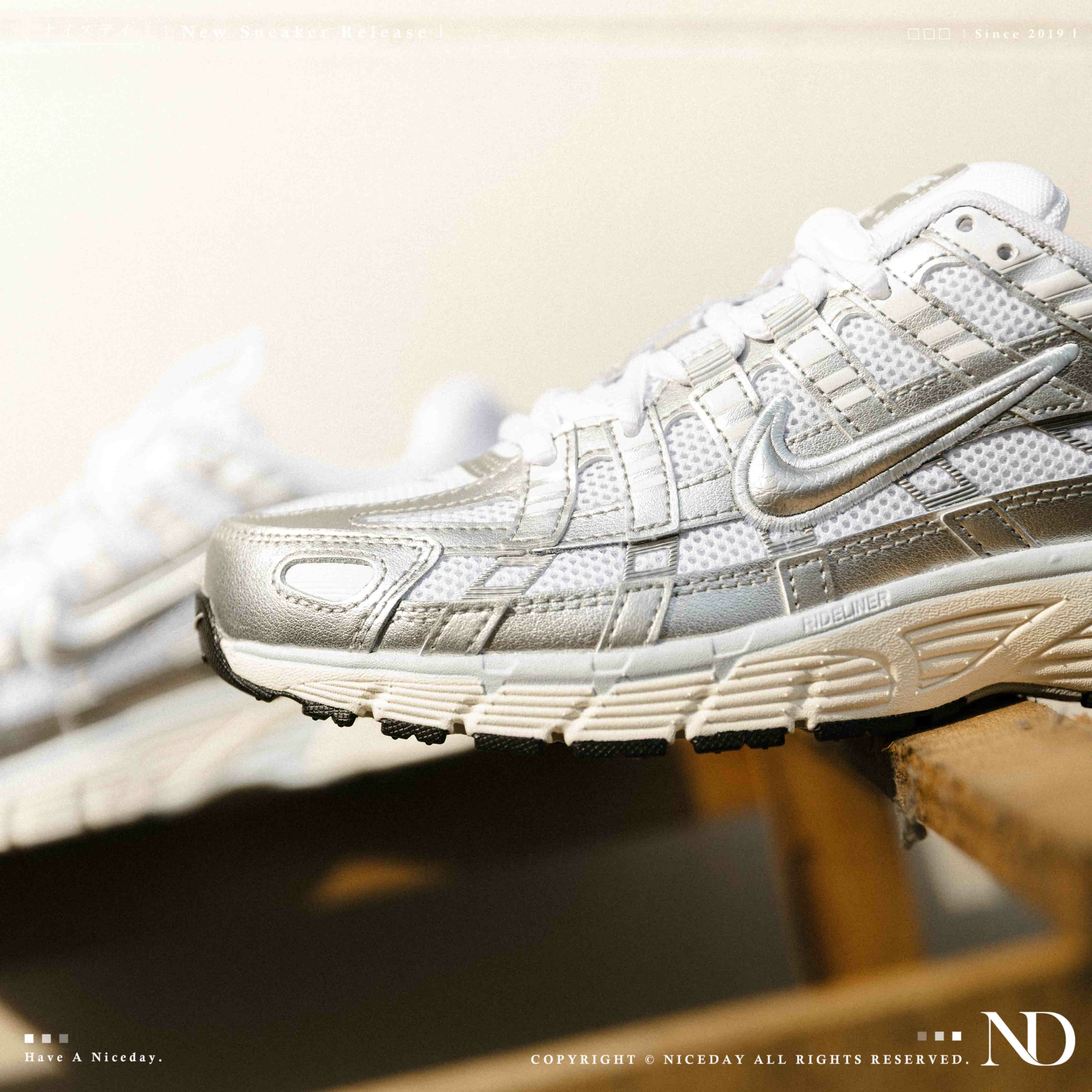 NICEDAY 現貨 Nike P-6000 白銀 白色 銀邊 眩光 女鞋 BV1021-106