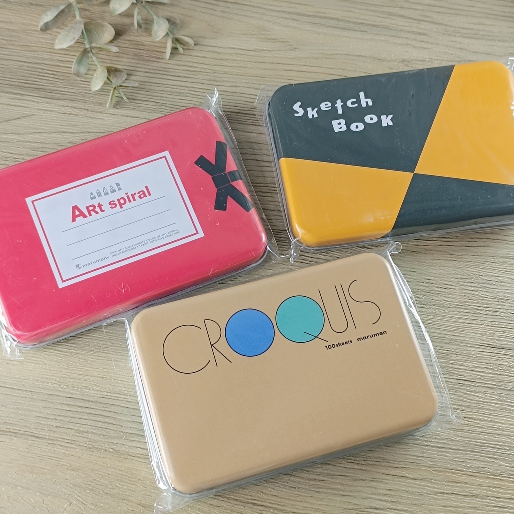 日本Maruman．Sketch Book 便條素描紙鐵盒 共三款