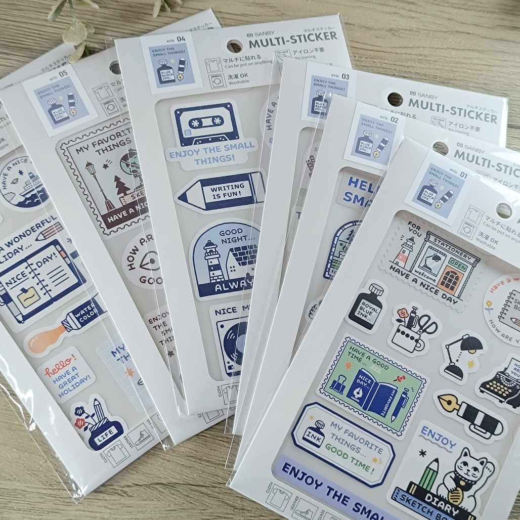 日本SANBY × eric 防水刺繡貼紙 共六款