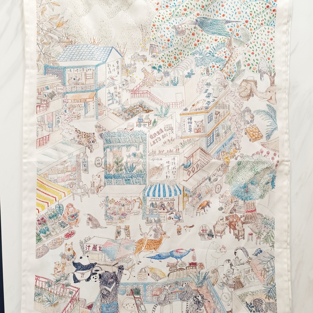 竹工凡花．插畫掛布 共七款