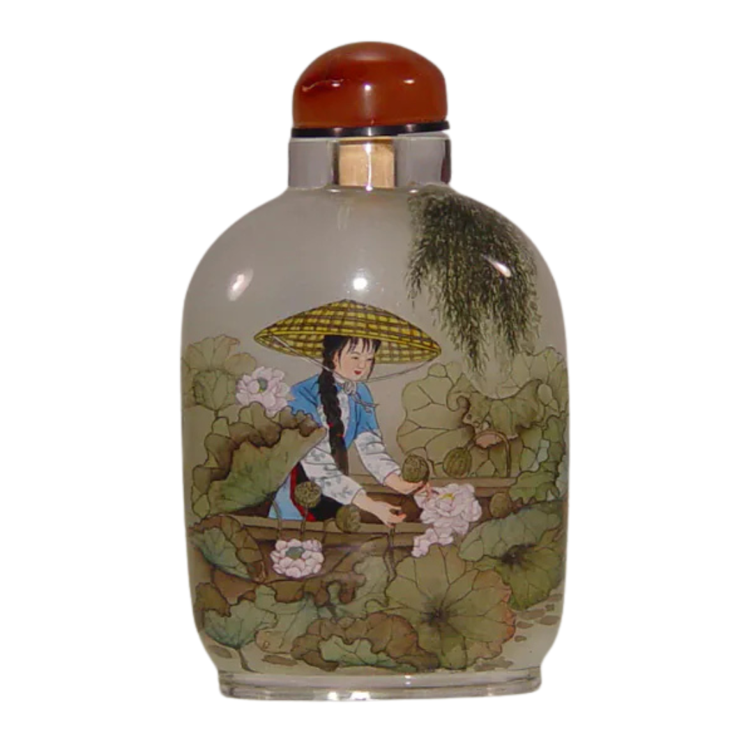 採蓮仕女圖鼻煙壺 展現詩意雅韻與古典柔美