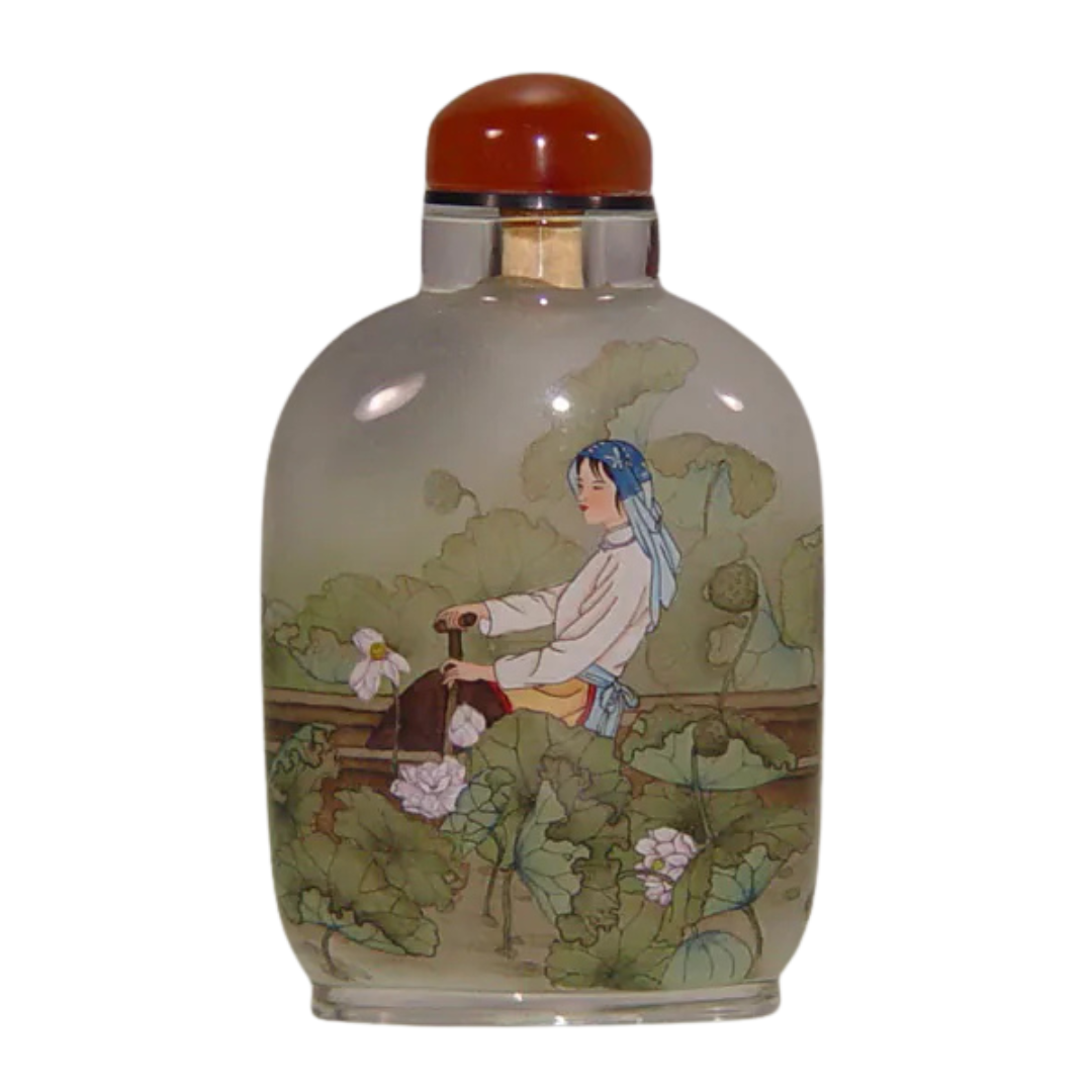 採蓮仕女圖鼻煙壺 展現詩意雅韻與古典柔美