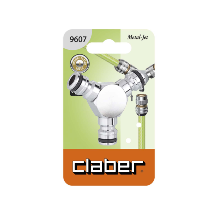 "CLABER" 意大利銅電叻三頭接頭-[9607]