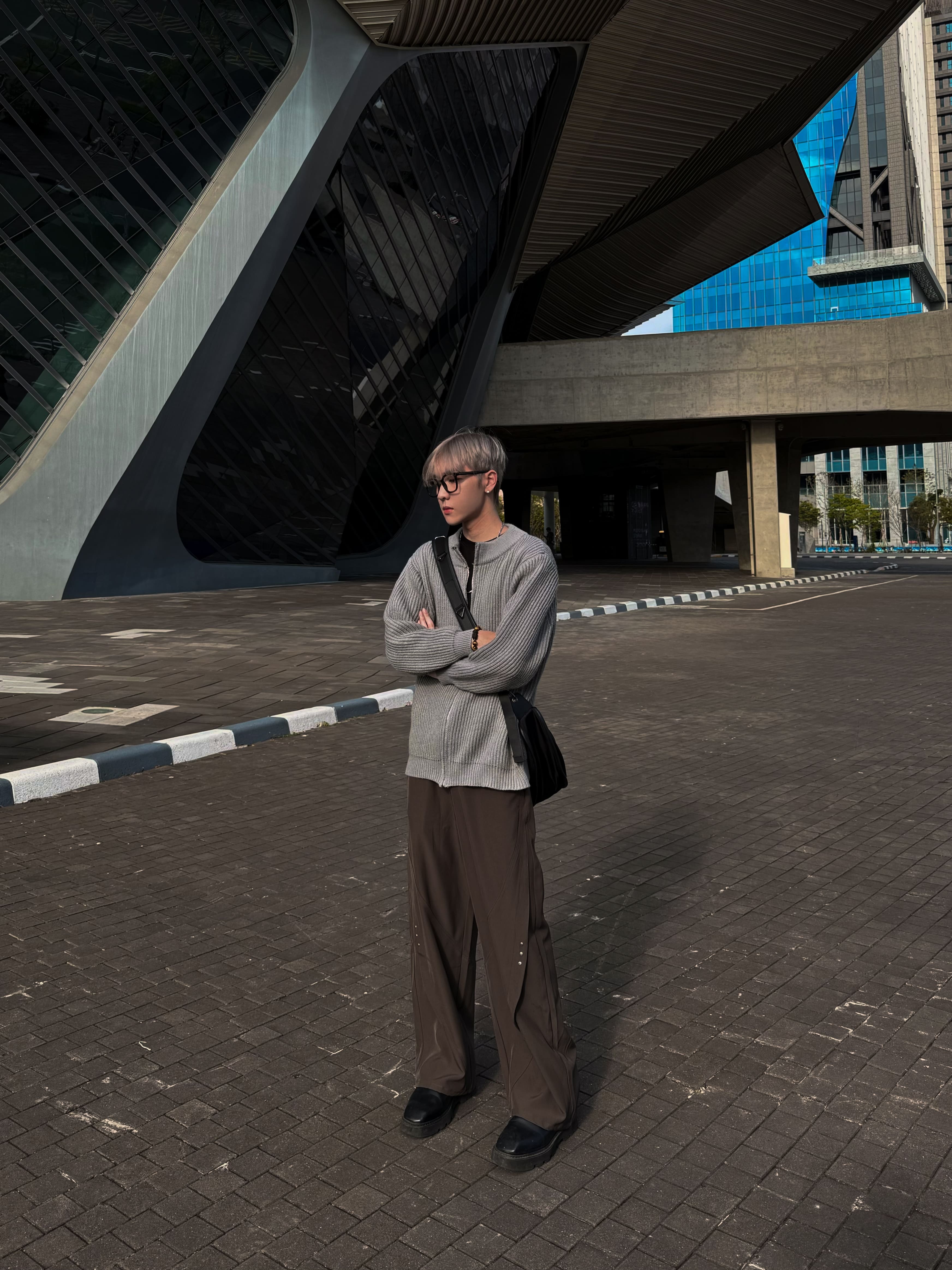 韓國方頭高筒皮鞋