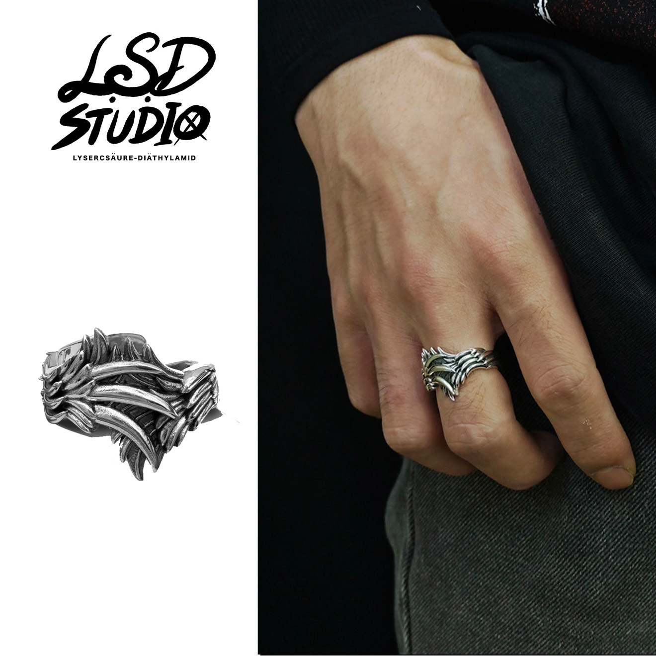 雙翼交織設計開口戒指【ACCY059】