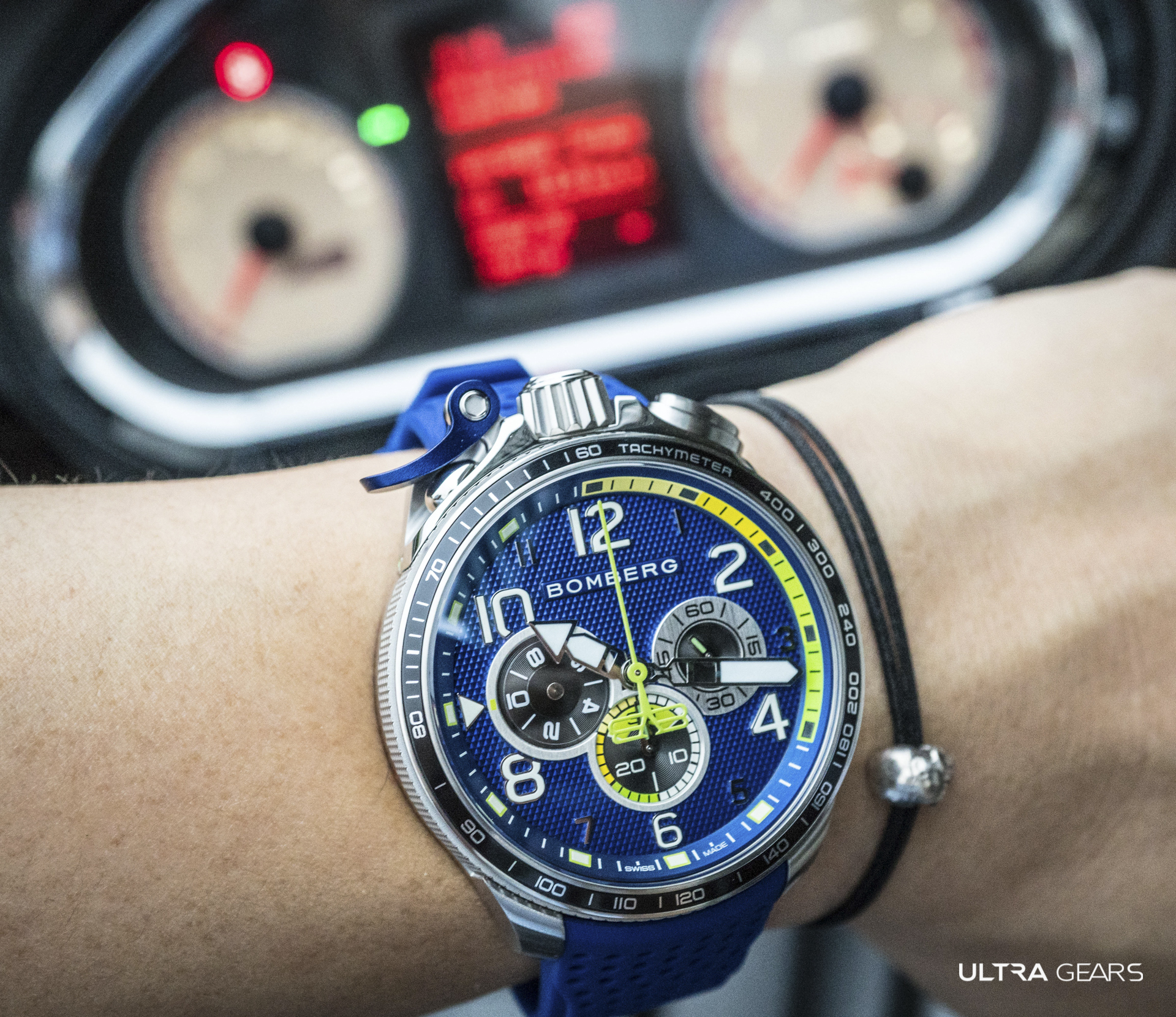 BOMBERG_BOLT-68 Racing_全鋼藍面XL賽車計時碼錶_BS45CHSP.059-9.10