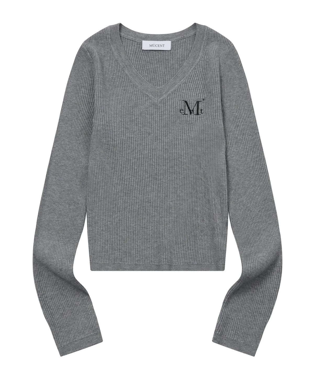 MUCENT GIANNI V-NECK CROP RIB KNIT