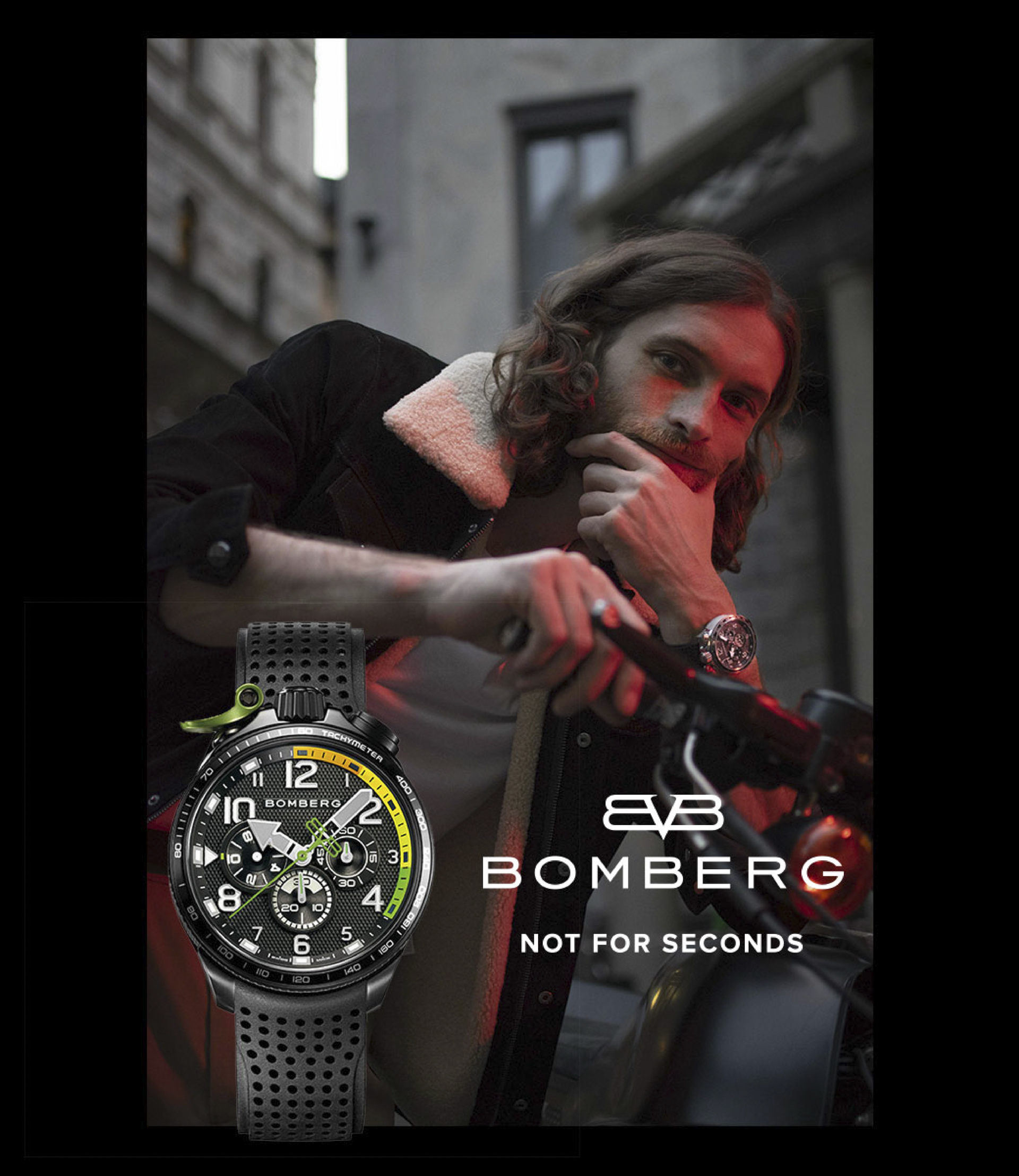 BOMBERG_BOLT-68 Racing_黑綠XL賽車計時碼錶_BS45CHPBA.059-1.10