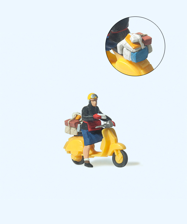 Preiser迷你小人 28249 摩特車快遞人員