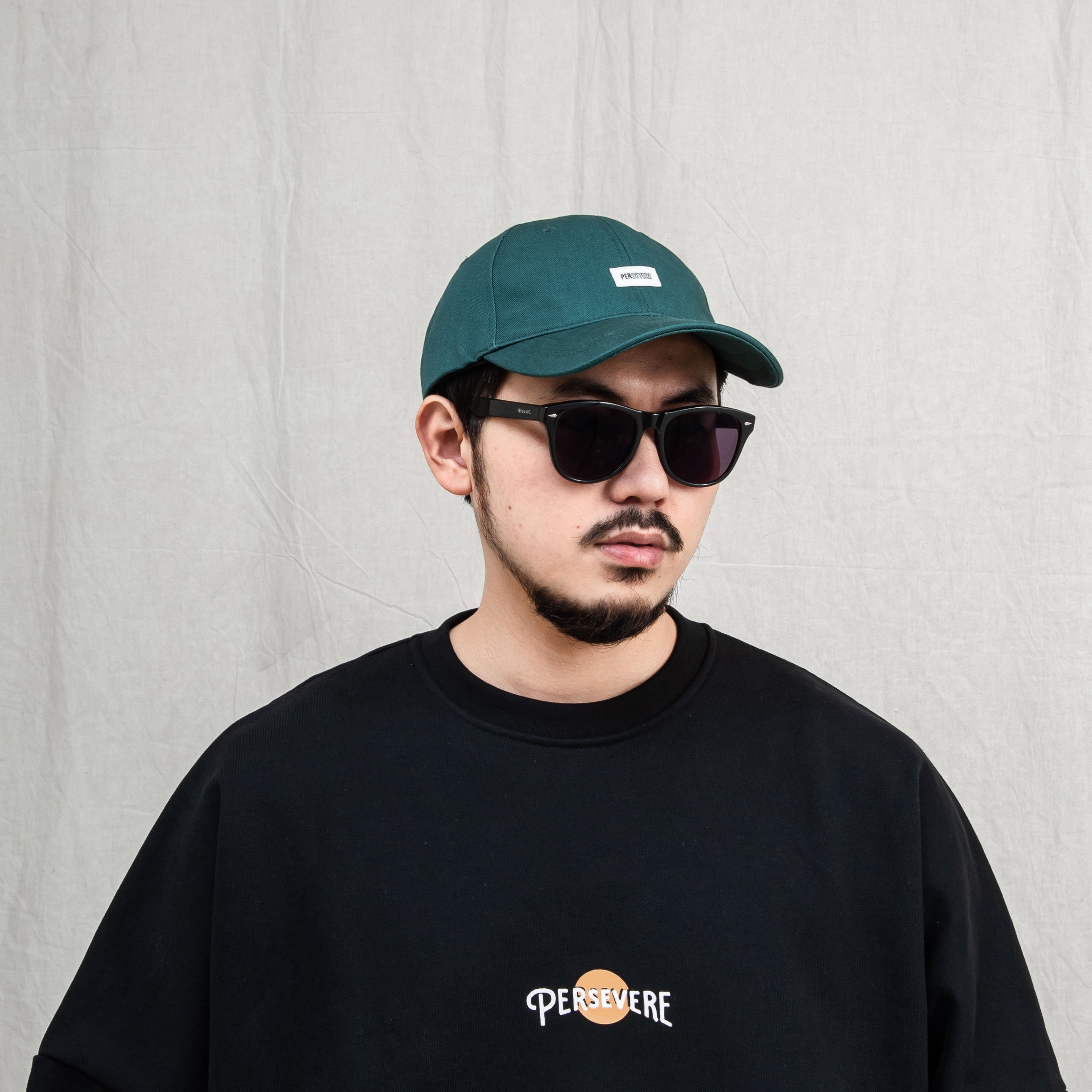 PERSEVERE 斜紋六片式老帽 橘/米白/深湖水綠 23 A/W 6-Panel Twill Cap