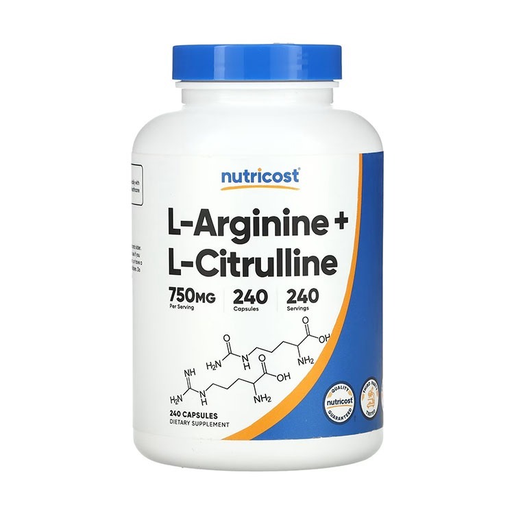 Nutricost, L-Arginine + L-Citrulline, 240 Capsules