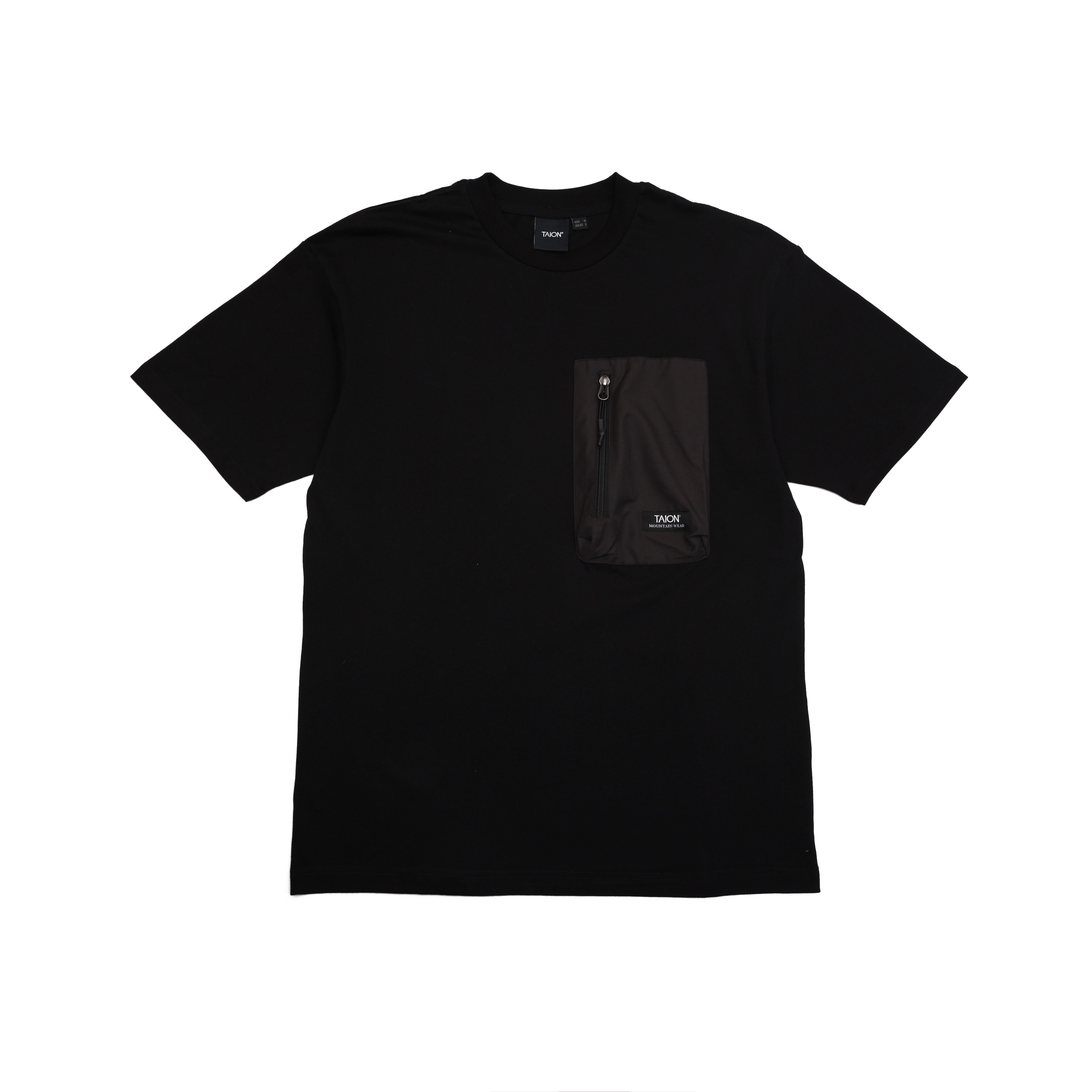 TAION MOUNTAIN STORAGE POCKET TEE TAION-TS01MT-PK01 BLACK