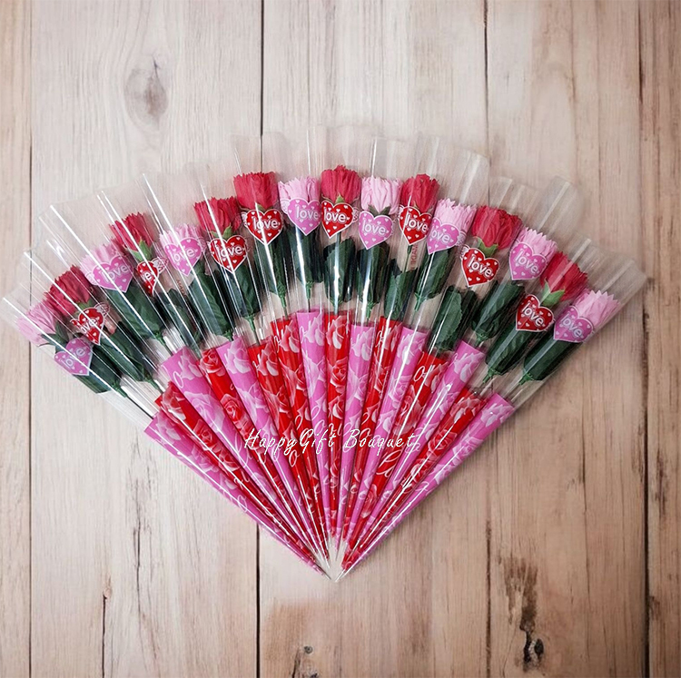 單支紅色粉色康乃馨香皂花束,里長議員政府活動送康乃馨花束,活動送康乃馨花束,便宜康乃馨花束,Single carnation soap bouquet