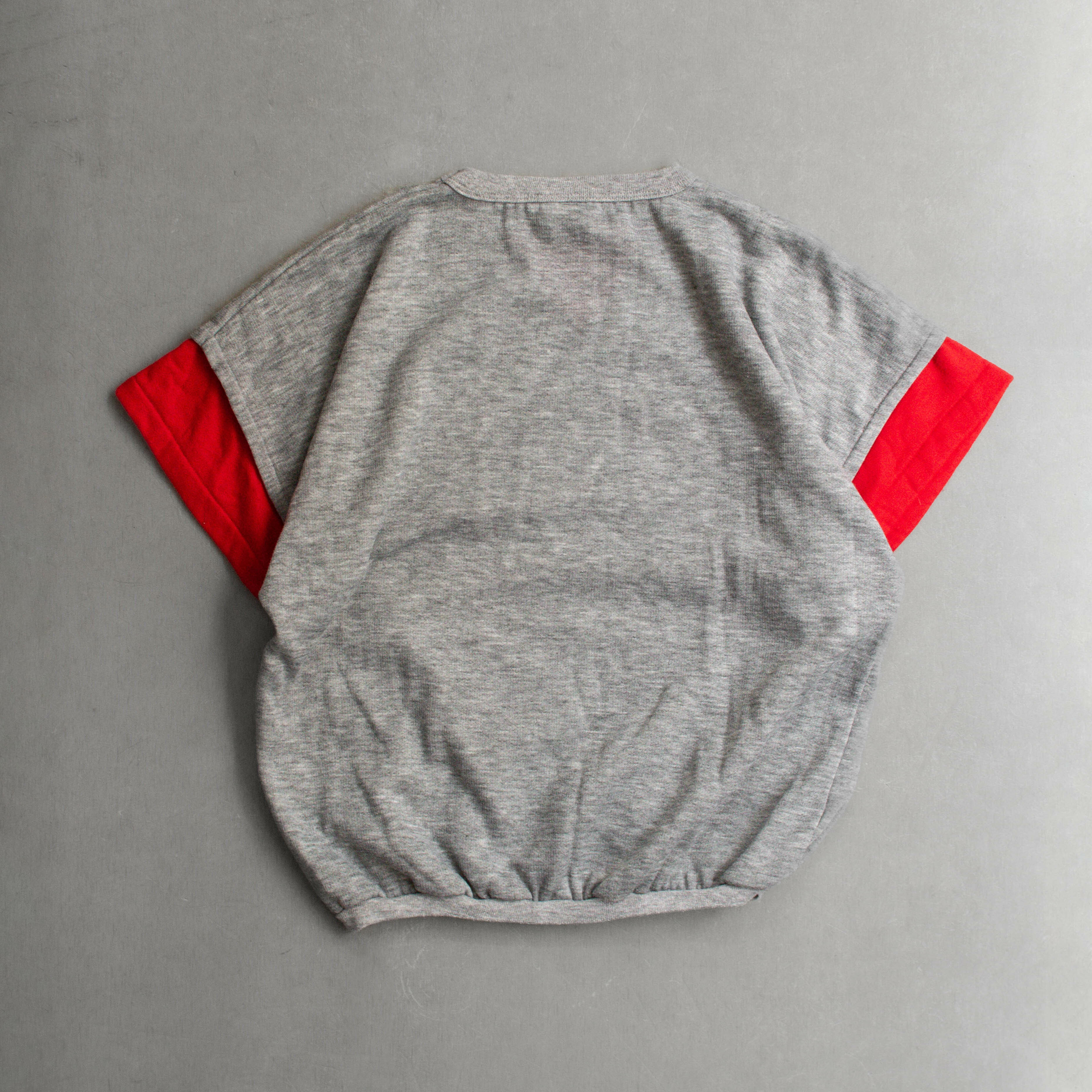 80-90S VINTAGE S/S SWEATSHIRT 美國製 灰色 紅色 雙色 短袖 大學T