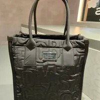 [S] MARC JACOBS BLACK 4S4HTT008H02-001 EMBROIDERY LOGO NYLON TOTE BAG, 196611116404 (SMJ505)