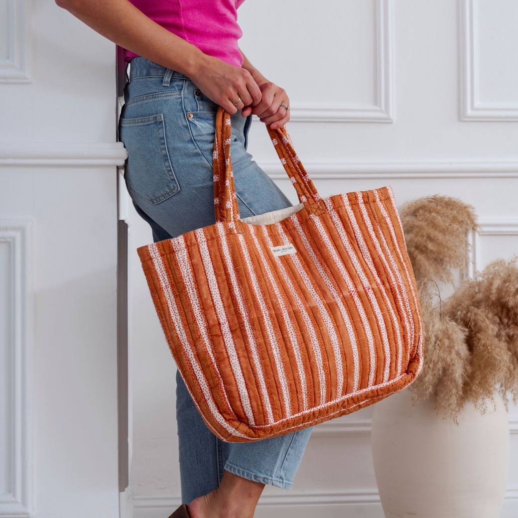 巴拉焦糖榛果棕混粉紫 | 托特包