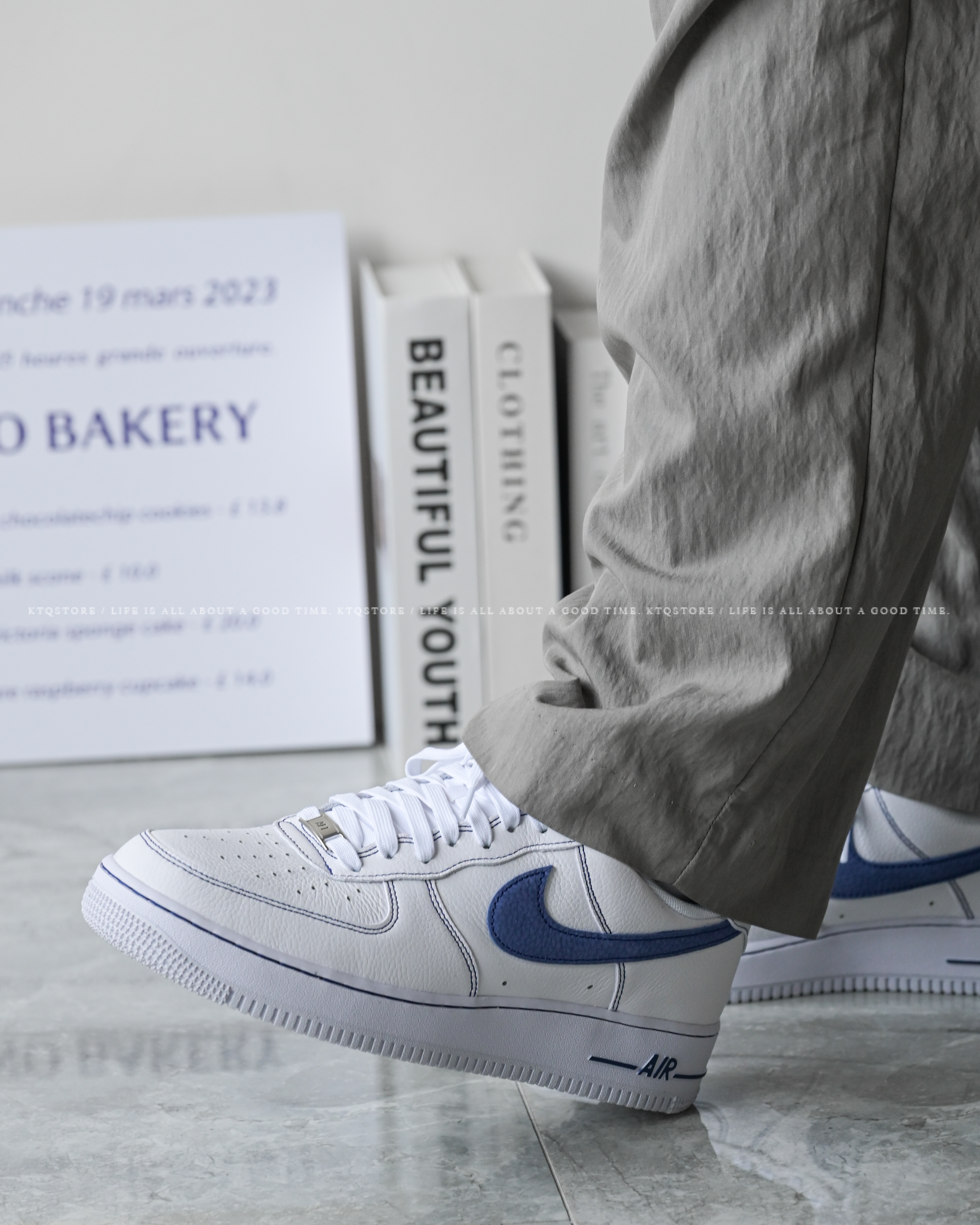 KTQ STORE ‧ Nike Air Force 1 Low "Contrast Stitch" 縫線白藍 HQ2037-100