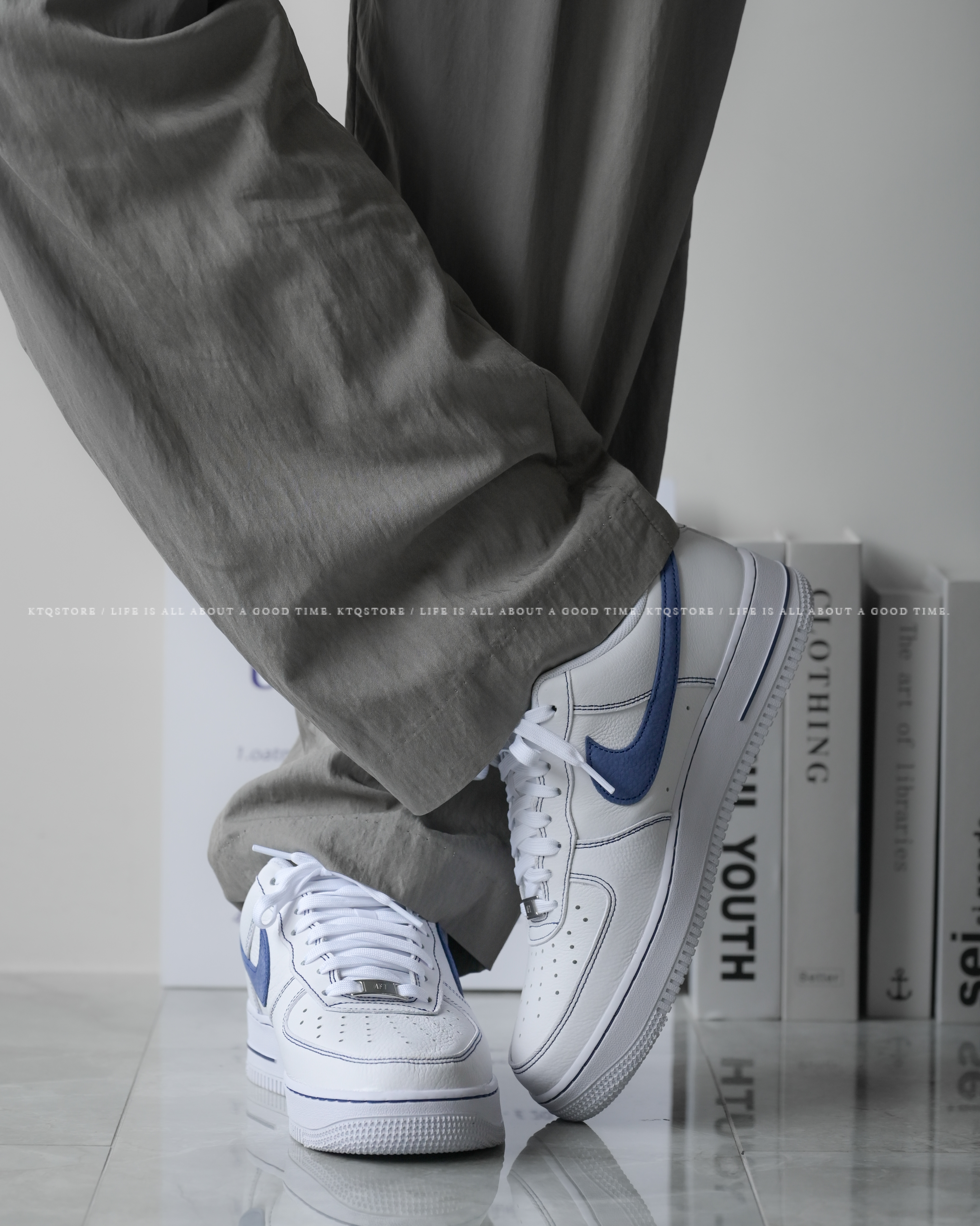 KTQ STORE ‧ Nike Air Force 1 Low "Contrast Stitch" 縫線白藍 HQ2037-100