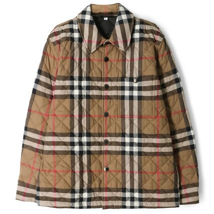 1BR0329-033 BURBERRY Forres Plaid Quilted Jacket Brown #80841871 (C-EU-E)