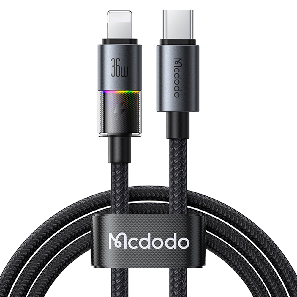 Mcdodo 麥多多 PD/Lightning/Type-C/iPhone充電線傳輸線快充線 LED 彩虹 1.2M