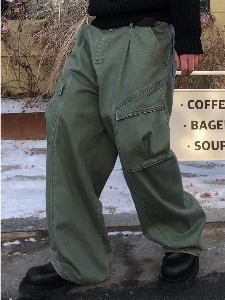 斜口袋工裝休閒褲