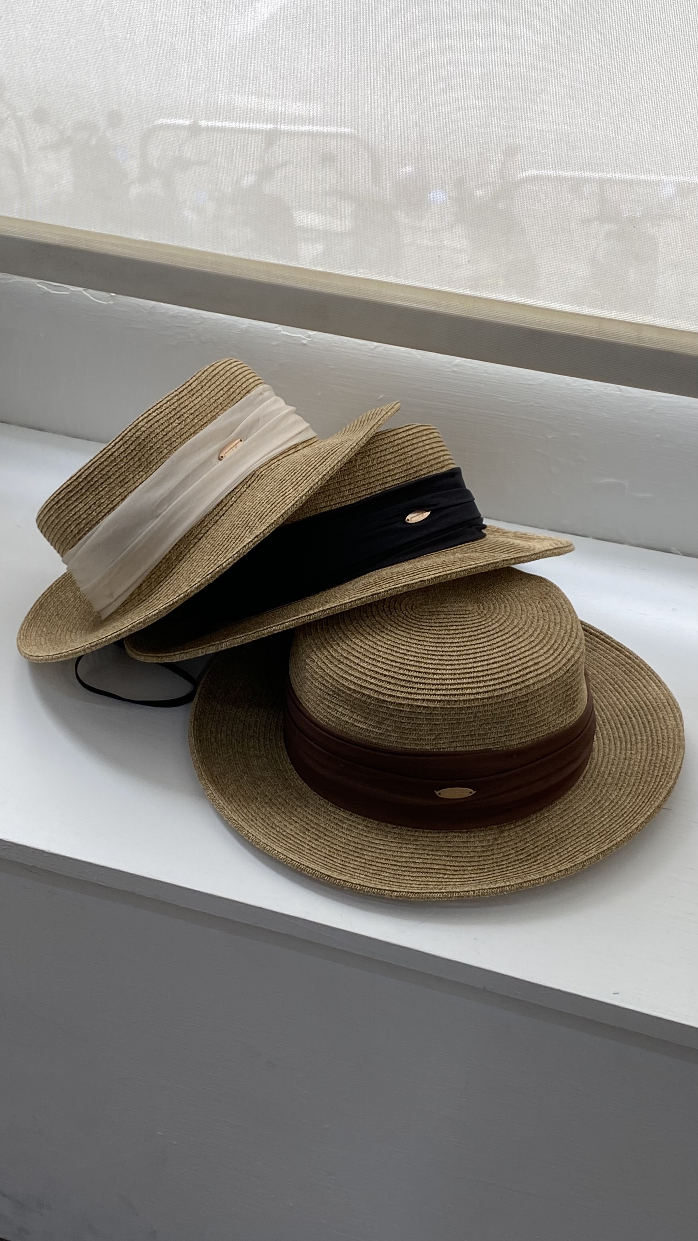 絲綢緞帶掛繩可拆式草編帽