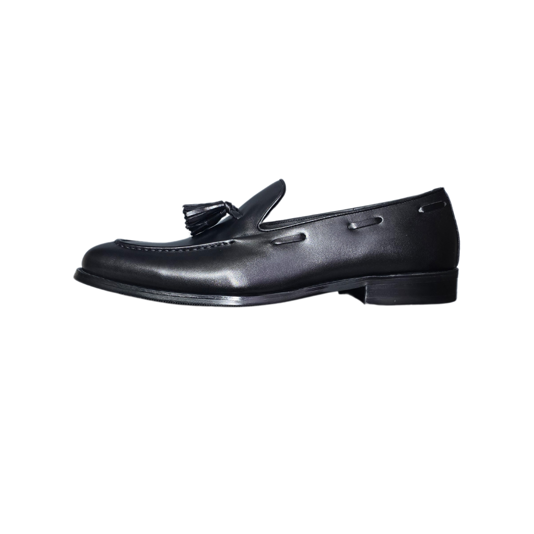 Revic 男裝休閒皮鞋 | CH-06BK｜黑色流蘇樂福皮鞋