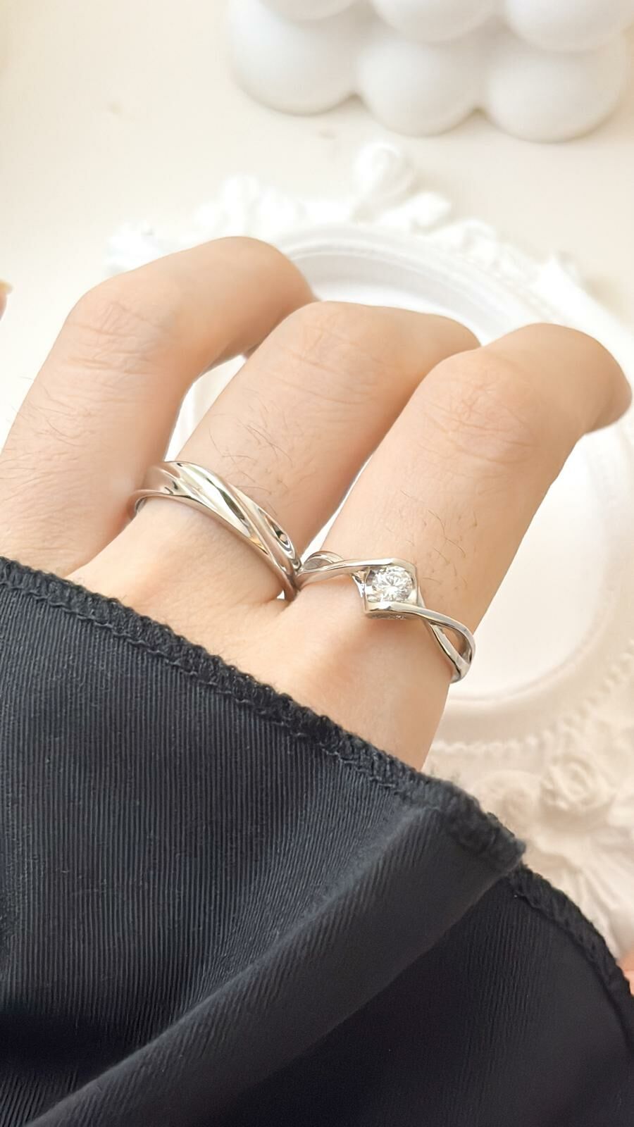 「我願意 」情侶戒指💍 ｜S925純銀或鍍銀｜活口對戒或閉口對戒｜免費刻字✒️｜