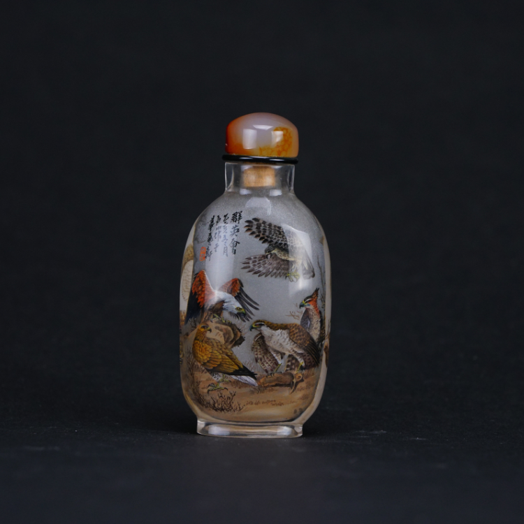 鹿港窯典藏級內畫工藝|群英會鼻煙壺 群雄匯聚再現歷史豪情與英雄氣概