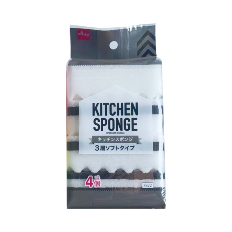 三層廚房海綿/4入 4×11×7cm