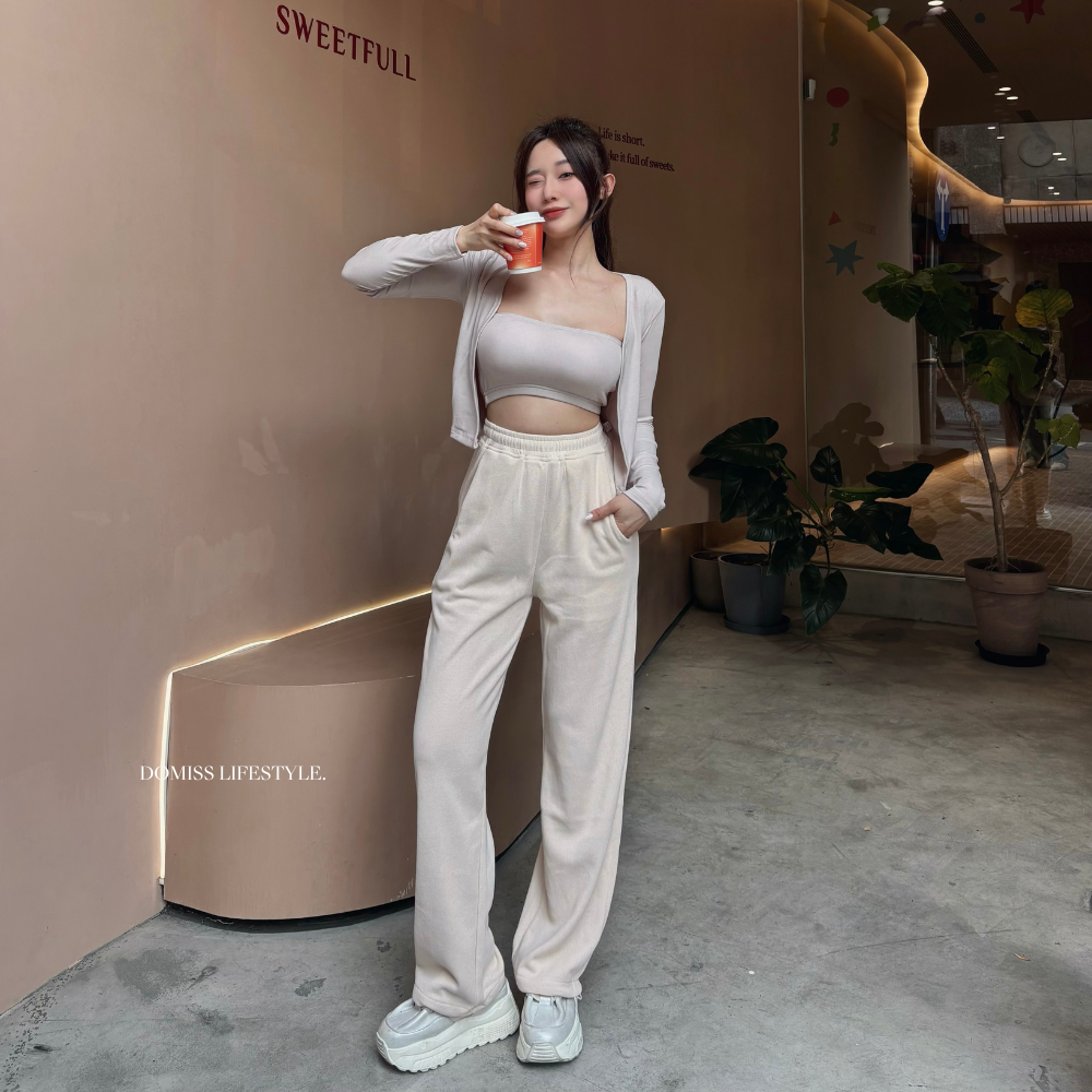 【人氣新面料】DOMISS自訂-版型超正! 鬆弛感棉褲-3色 長褲(現貨)