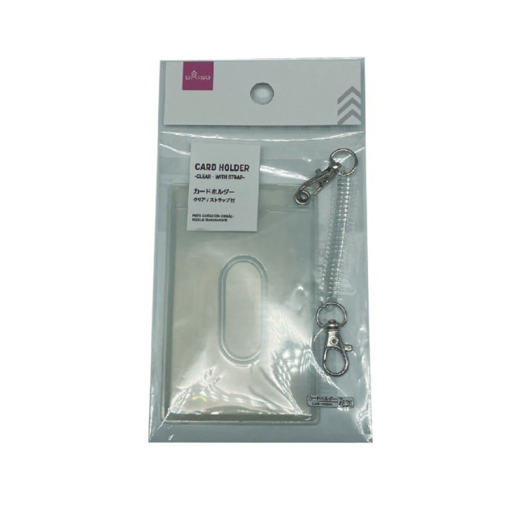 彈簧繩票卡套/附掛繩 透明