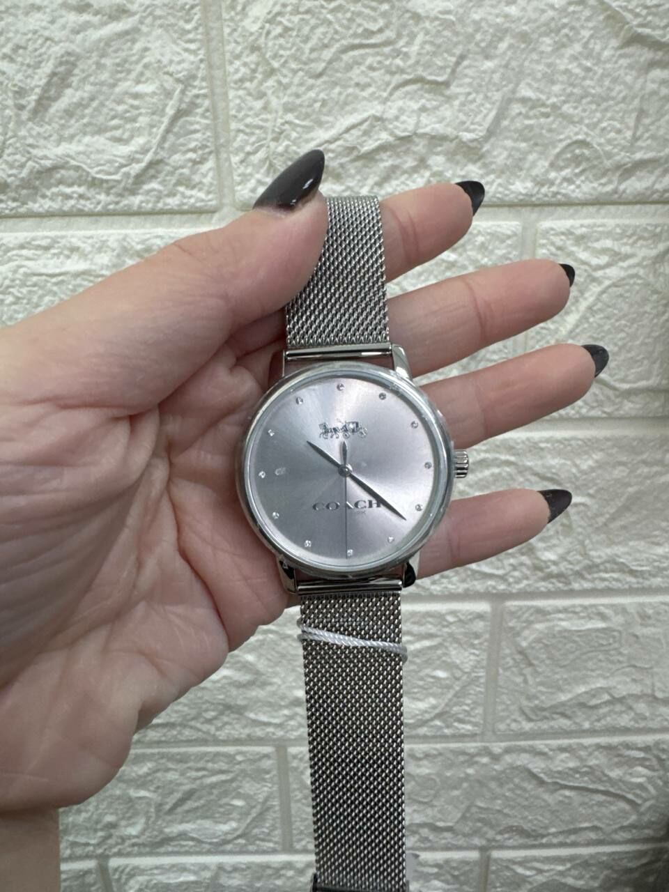 [S] COACH SILVER 14503741 GRAND SILVER STAINLESS STEEL BAND WHITE DIAL WATCH, 885997395724 (SZZ562)