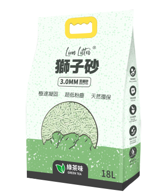 獅子砂 綠茶味豆腐貓砂 3.0mm．18L