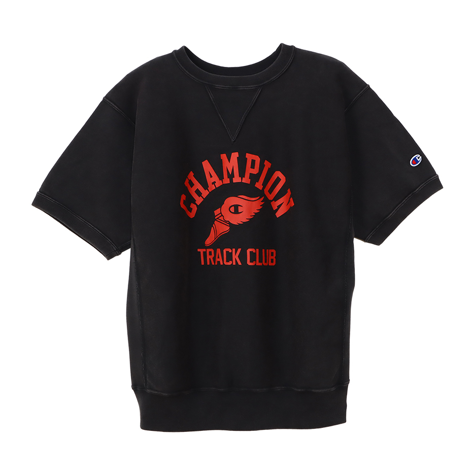 男款-REVERSE WEAVE®系列10oz 厚磅 印花 短袖 衛衣-黑色（C3-B014-055）