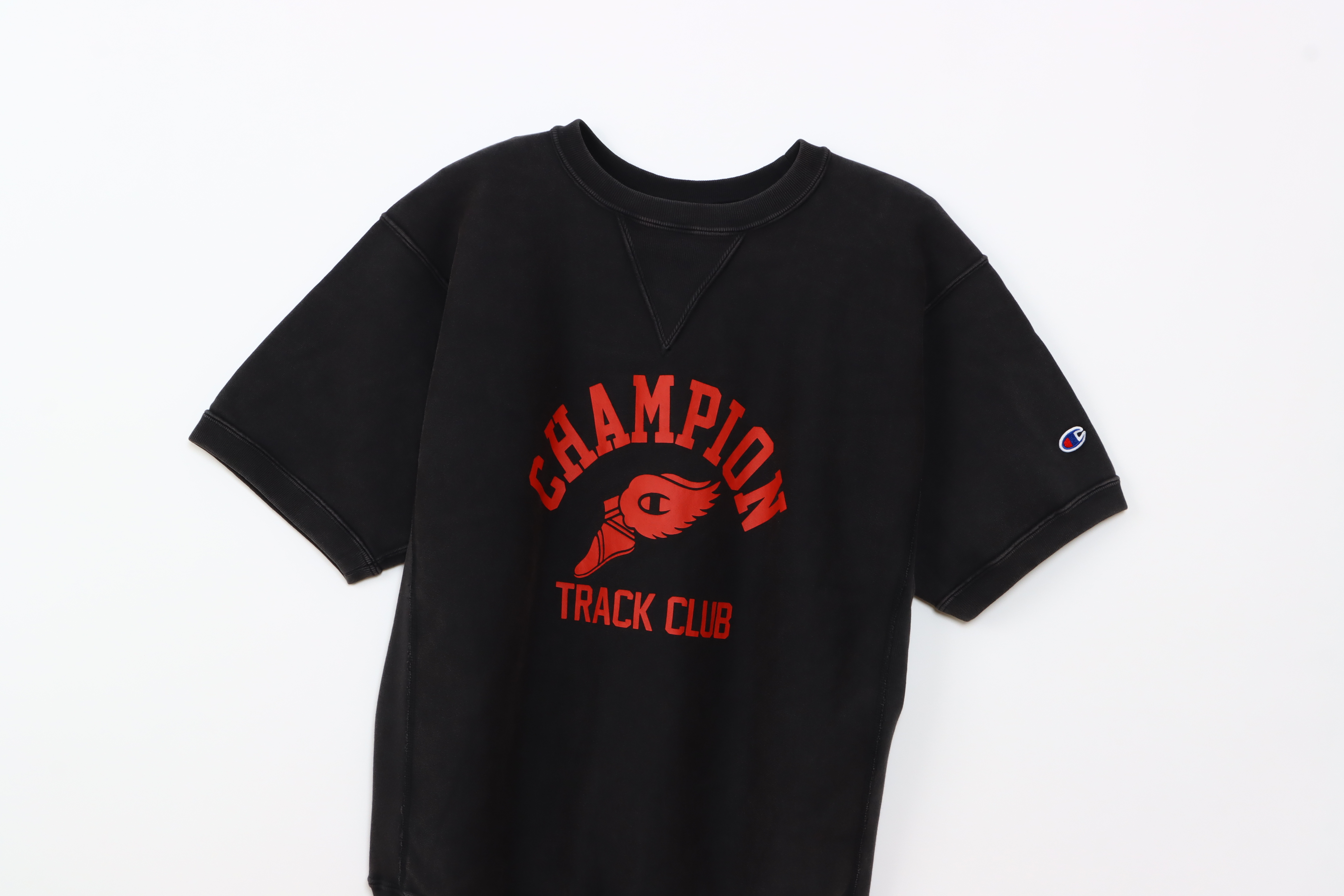 男款-REVERSE WEAVE®系列10oz 厚磅 印花 短袖 衛衣-黑色（C3-B014-055）