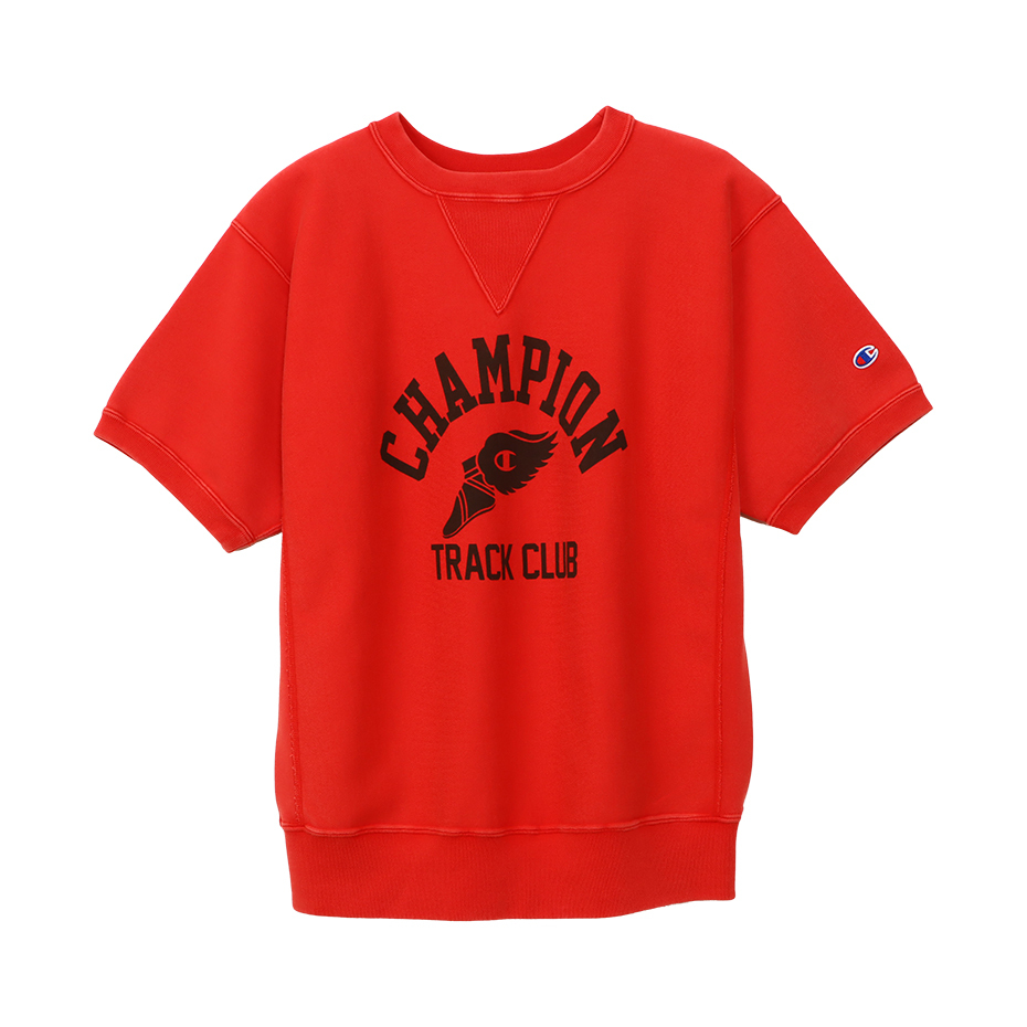 男款-REVERSE WEAVE®系列10oz 厚磅 印花 短袖衛衣-紅色（C3-B014-942）