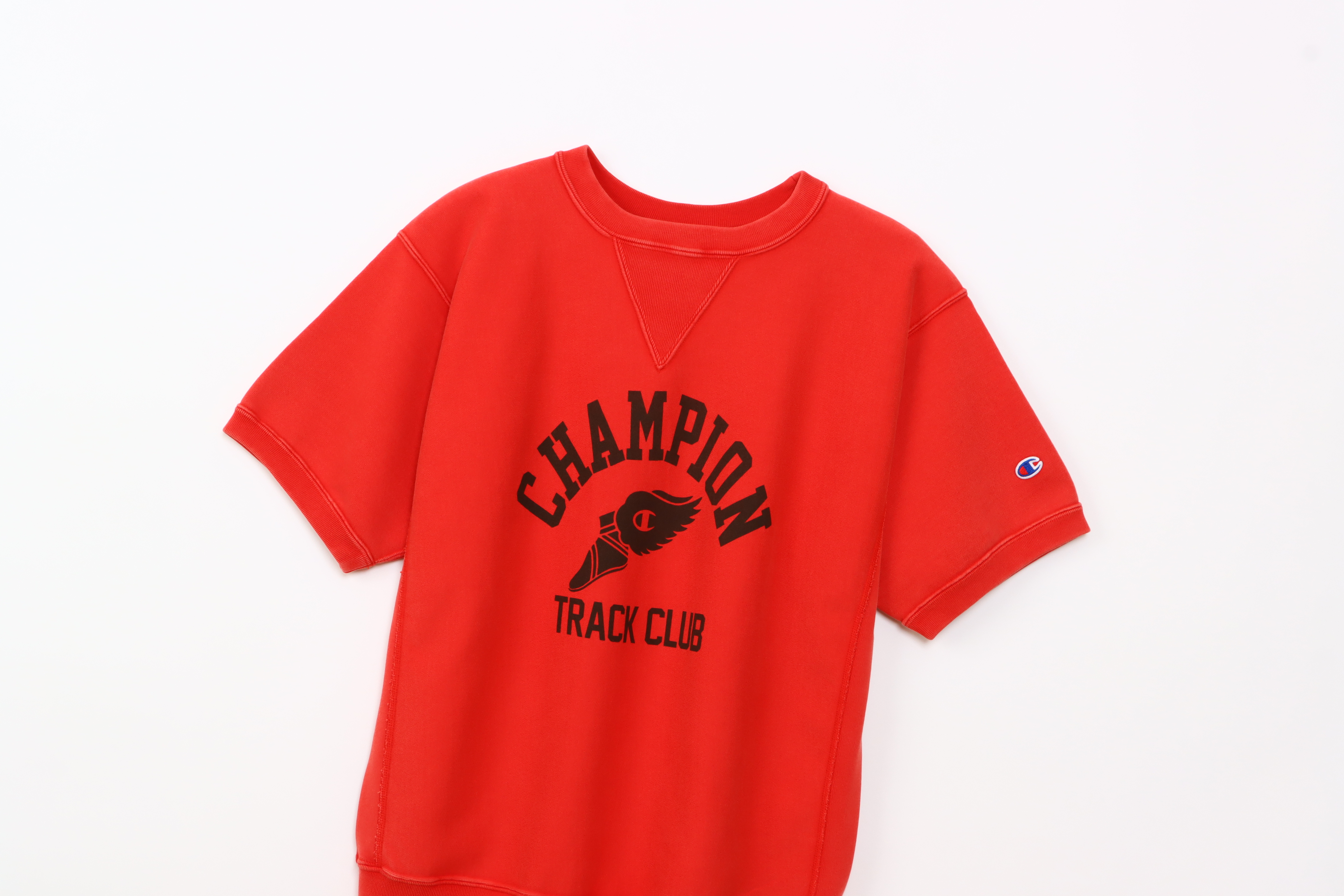 男款-REVERSE WEAVE®系列10oz 厚磅 印花 短袖衛衣-紅色（C3-B014-942）