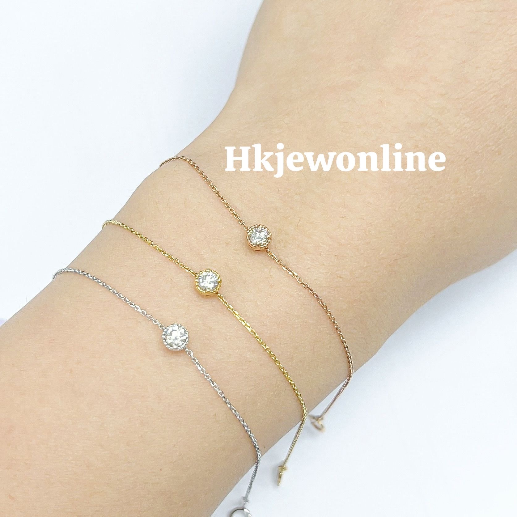 18K Rose / Yellow / White Gold Diamond Bracelet