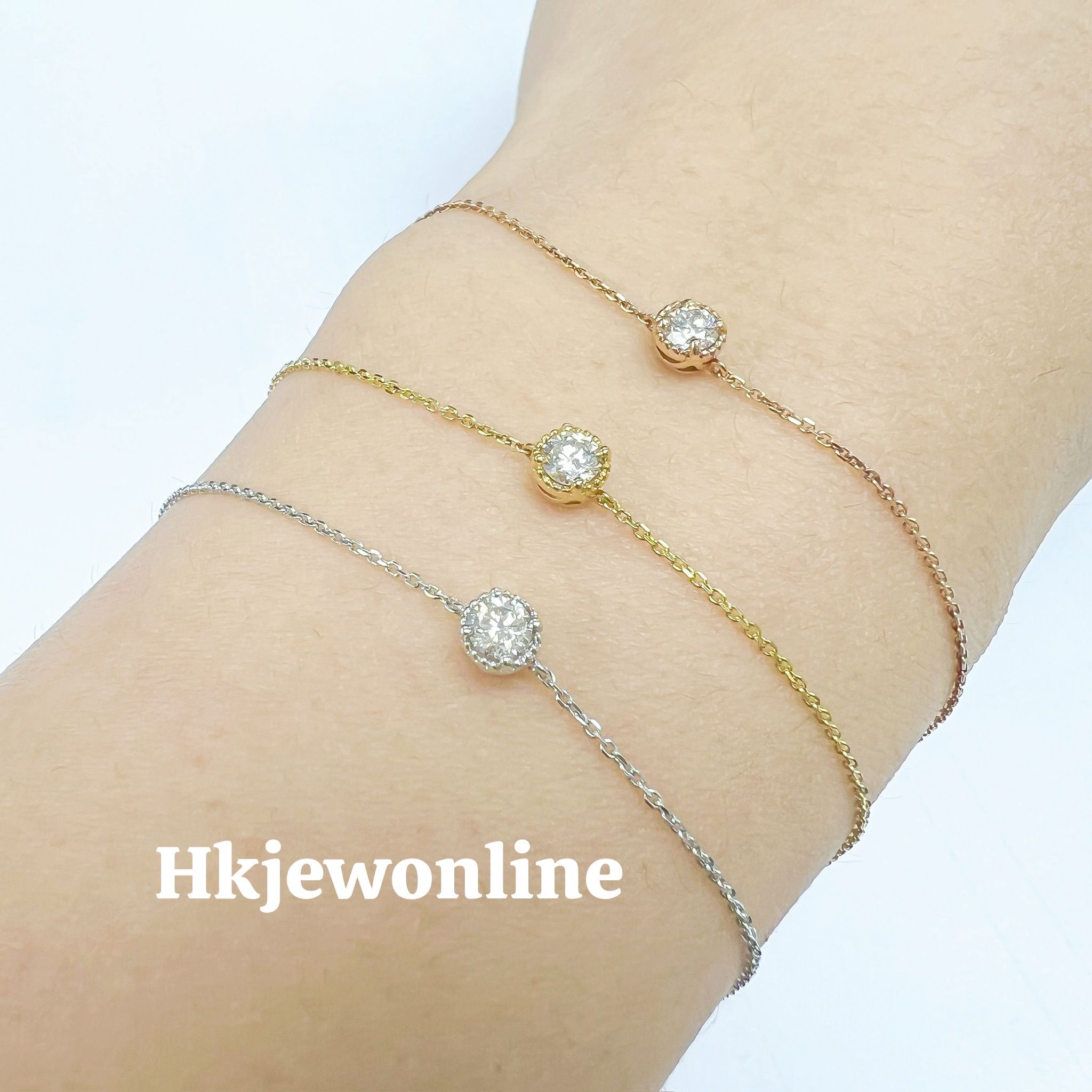 18K Rose / Yellow / White Gold Diamond Bracelet