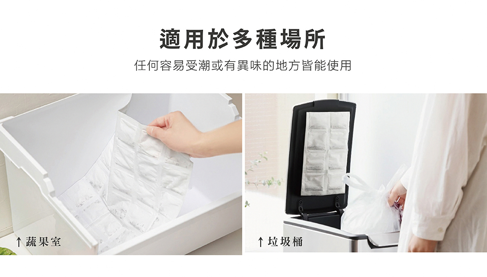 《&NE》nikii系列日本製冰箱蔬果除溼除臭活性碳墊(2枚入)