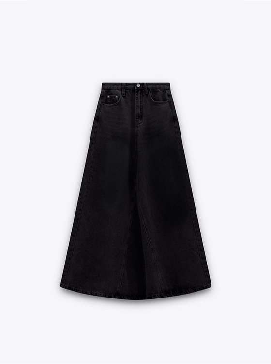 造型剪裁牛仔長裙