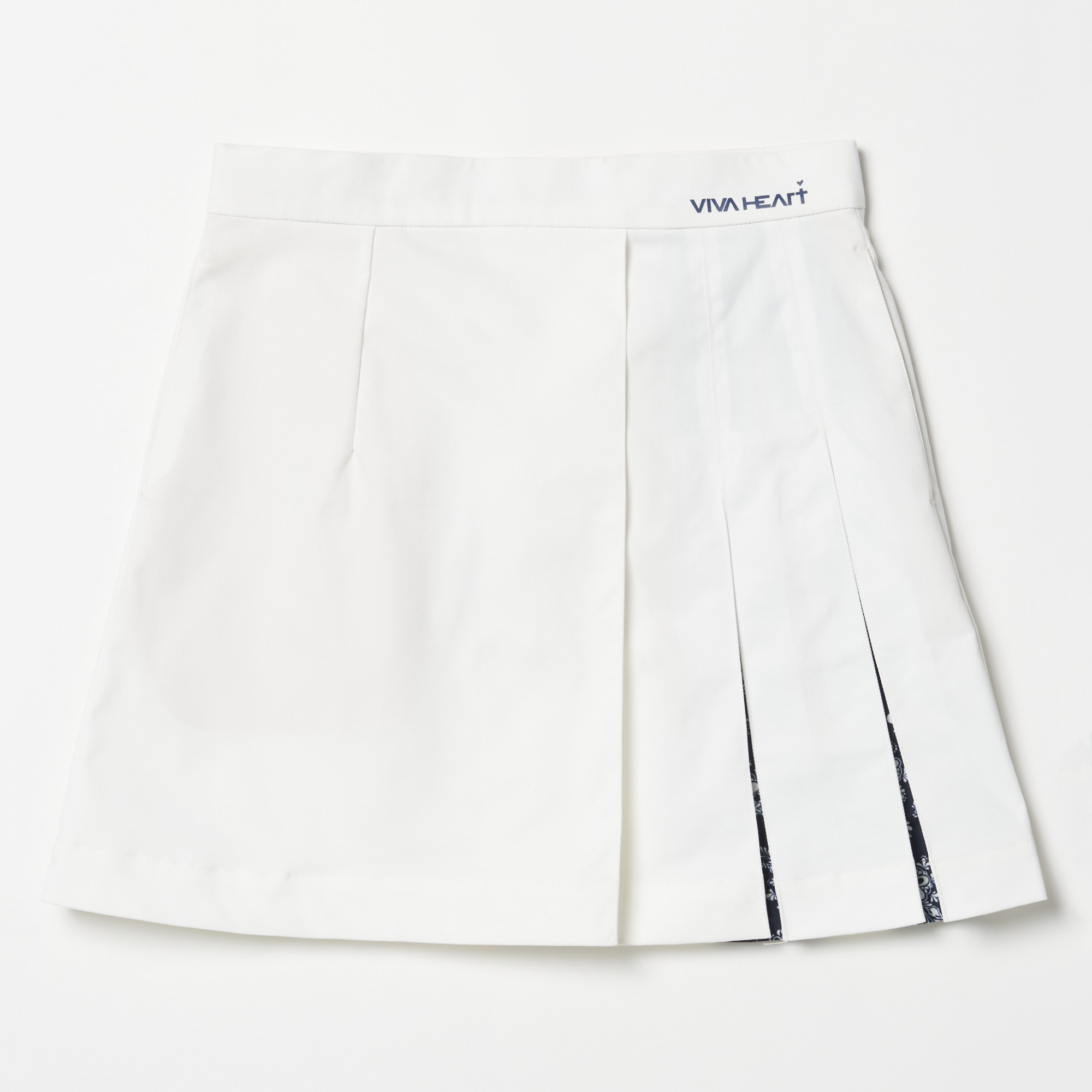 女士-植物圖騰不對稱百褶裙