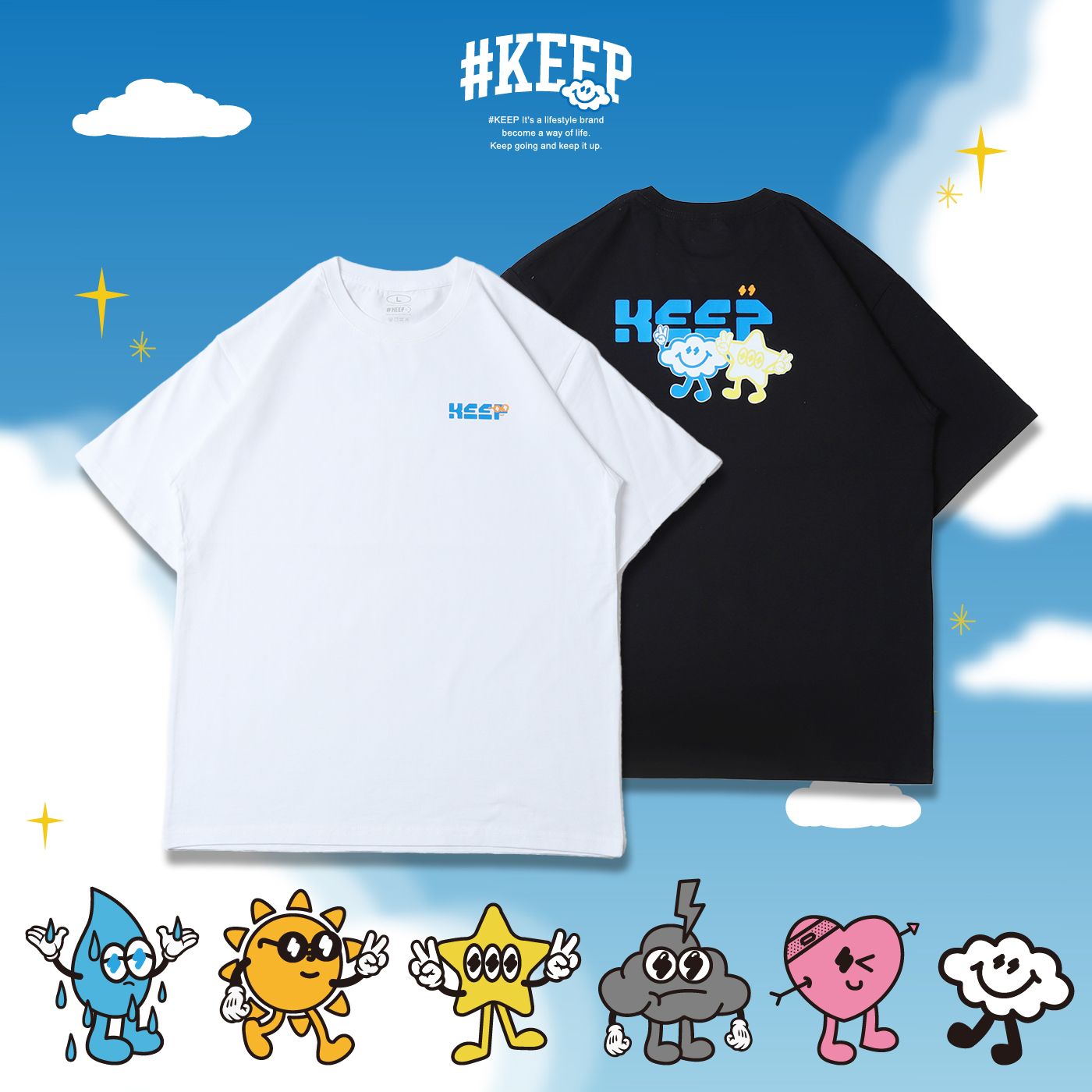 #KEEP YAYA SHOW TEE 白色 黑色 KEEP 宇宙系列 YAYA秀短TEE【KS284】