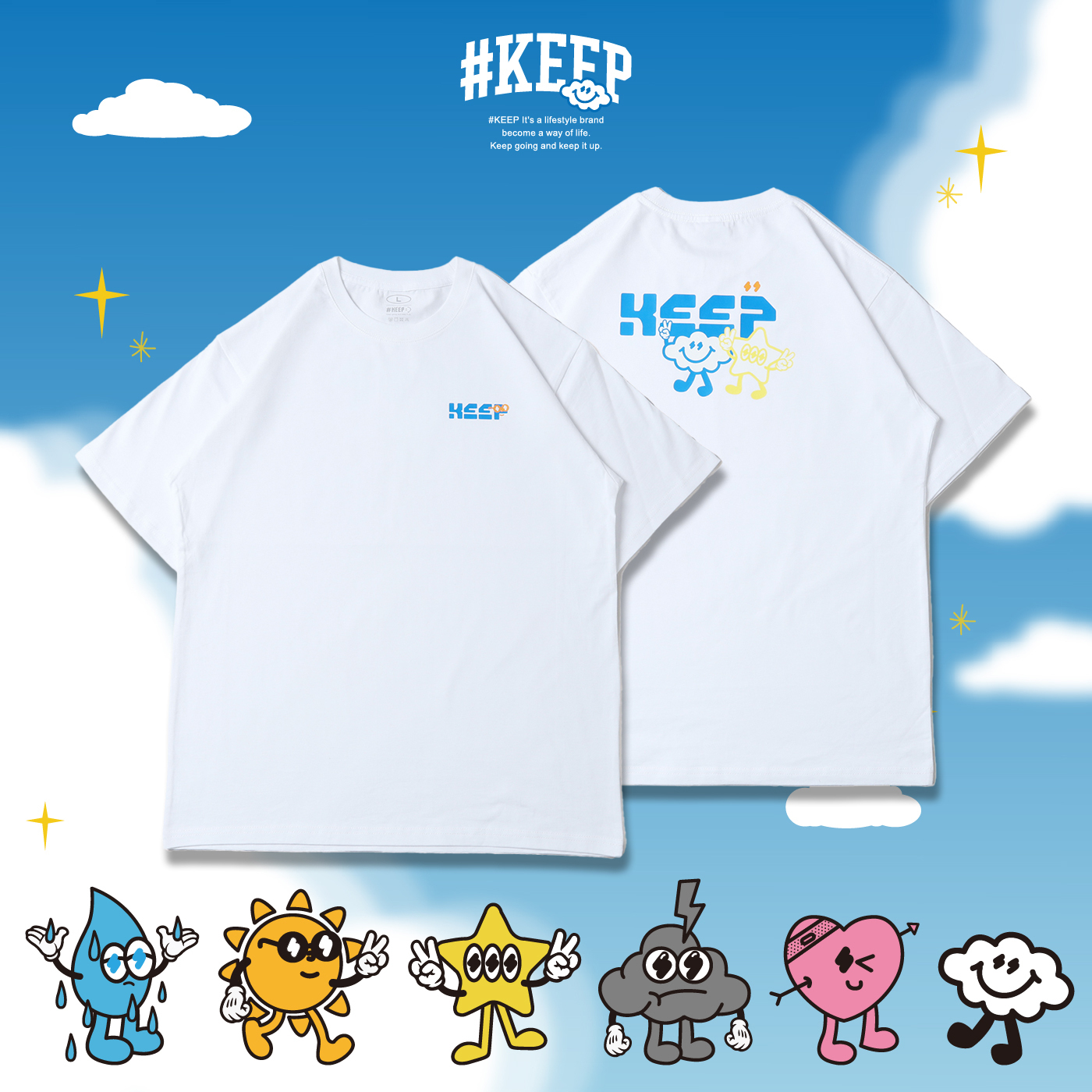 #KEEP YAYA SHOW TEE 白色 黑色 KEEP 宇宙系列 YAYA秀短TEE【KS284】