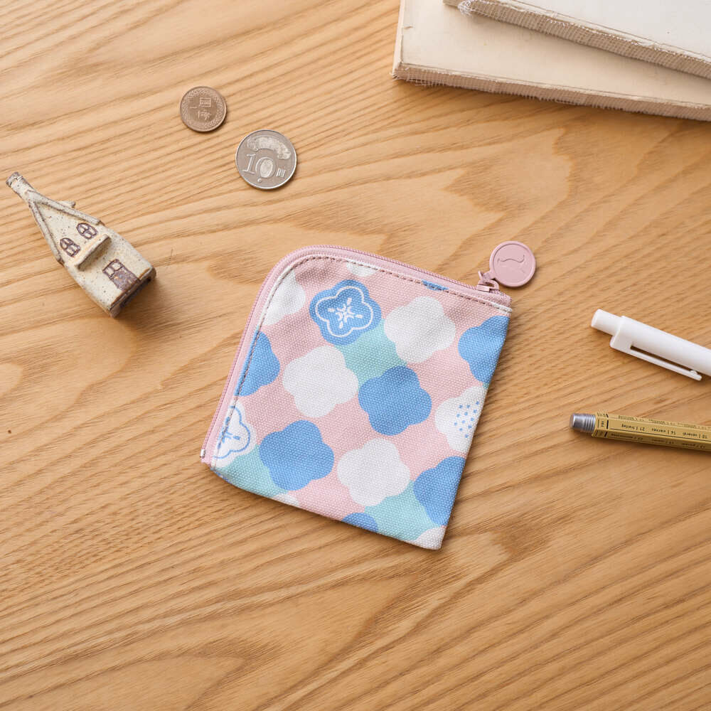 Zipper Card Purse/Begonia Glass Pattern No.2/Breeze Pink