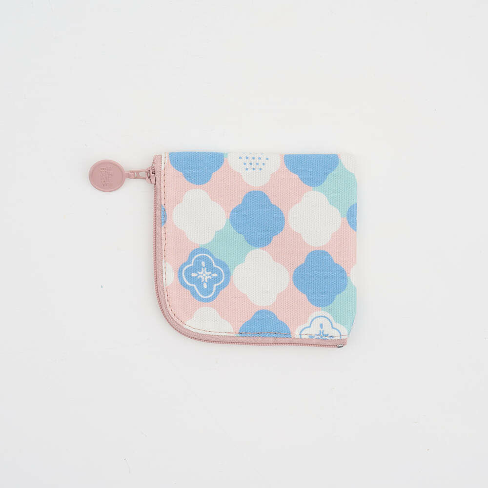 Zipper Card Purse/Begonia Glass Pattern No.2/Breeze Pink