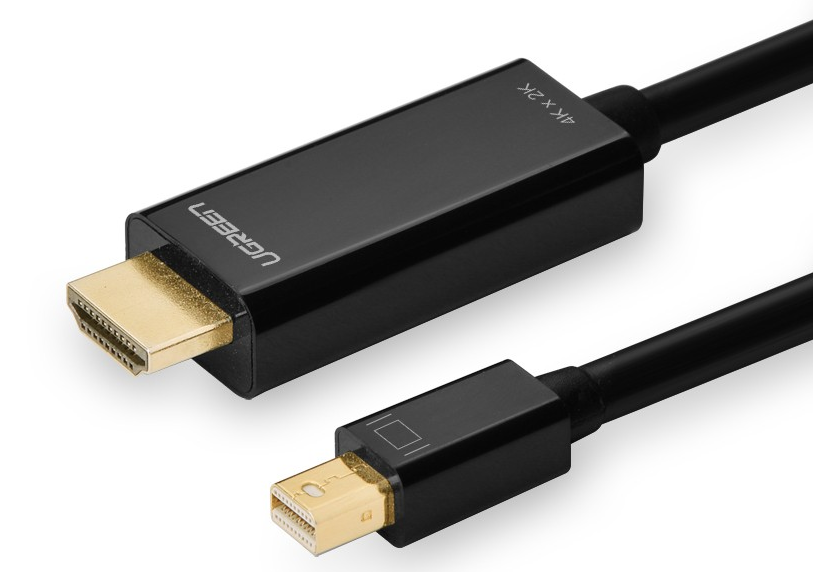 Ugreen Mini DP 轉 HDMI 4K 影像傳輸線 - 1.5米- 黑_MD101-20848