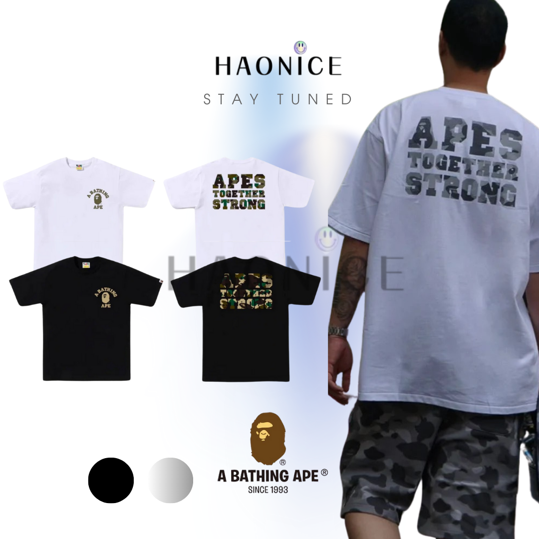 【HAO NICE 】香港經銷商🇭🇰100%日本🇯🇵正品 日本潮流BAPE 經典猿人頭字母 素色百搭短T🔥 XX265