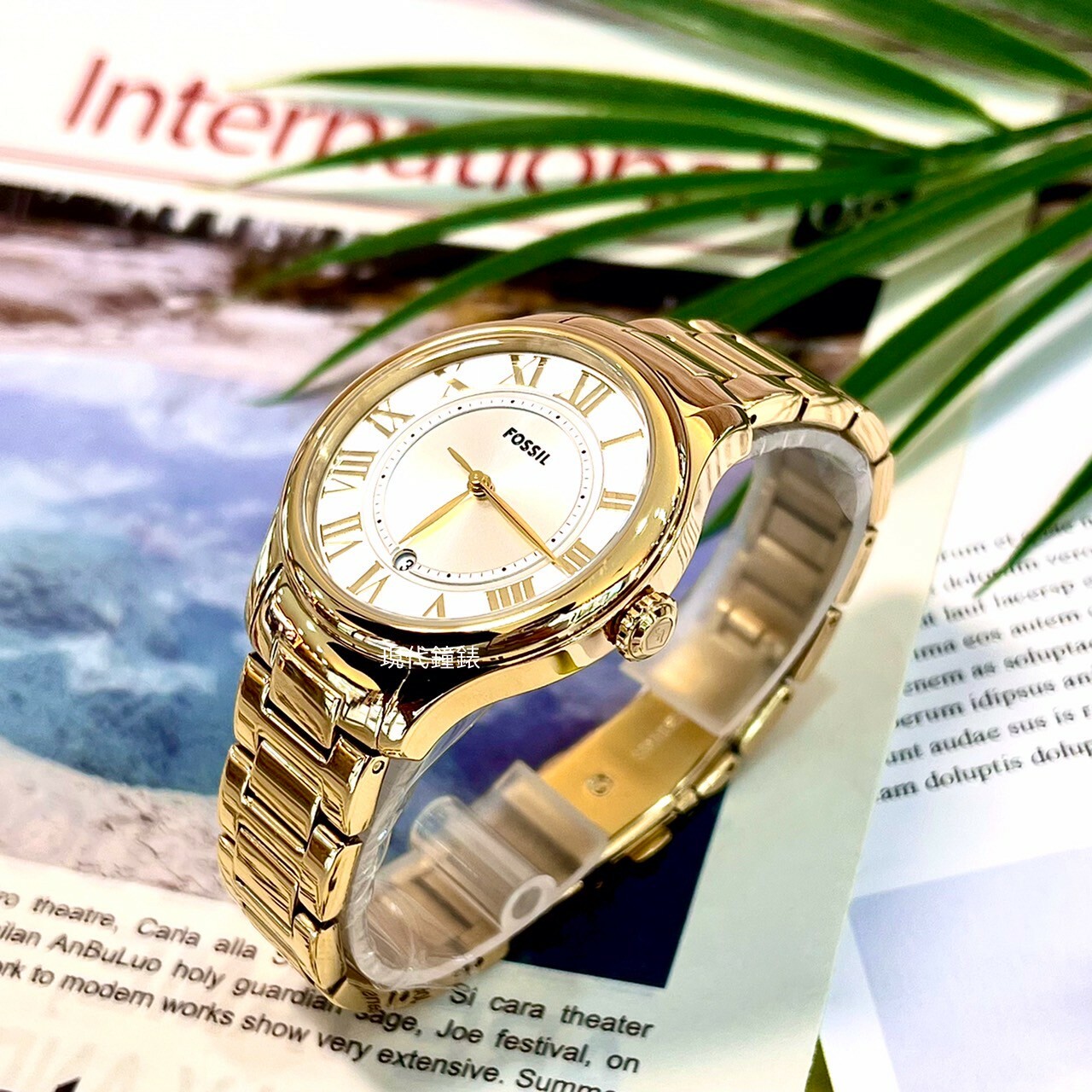 【FOSSIL】Gilmore 優雅金飾羅馬數字女錶ES5395 38mm現代鐘錶